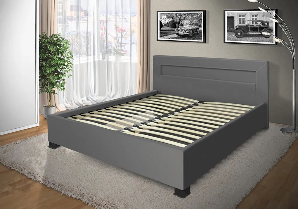 Luxusná posteľ Mia 120x200 cm Farba: eko bílá, úložný priestor: ano