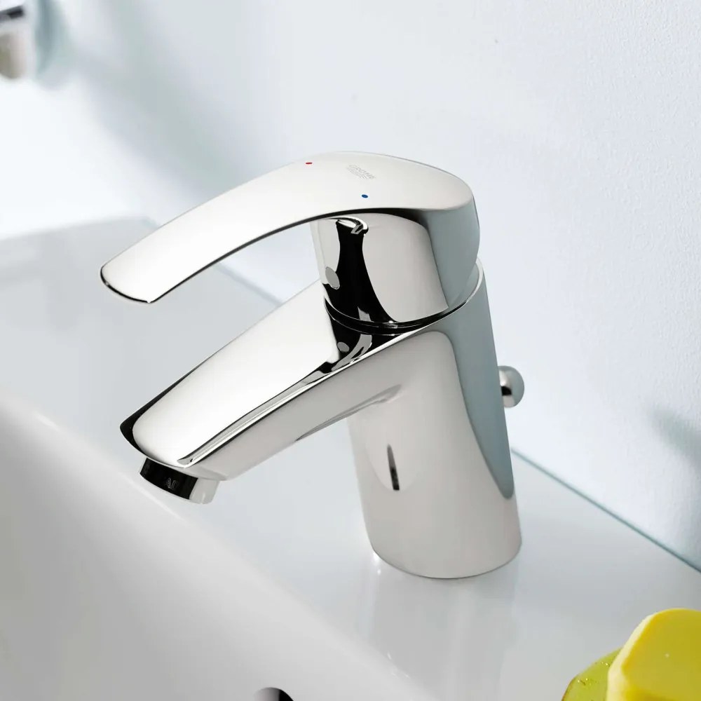 GROHE Eurosmart páková umývadlová batéria s odtokovou súpravou s tiahlom, výška výtoku 61 mm, chróm, 33265002