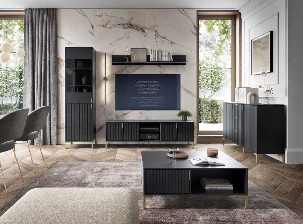 Komoda Flinn 88,2 cm čierna