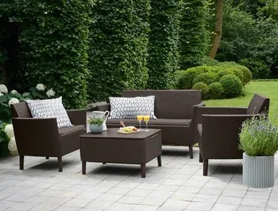 Zahradní set Keter Salemo 2 seater sofa - brown/warm taupe