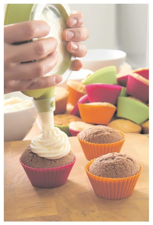 Súprava 6 farebných silikónových formičiek na muffiny Lékué, ⌀ 7 cm