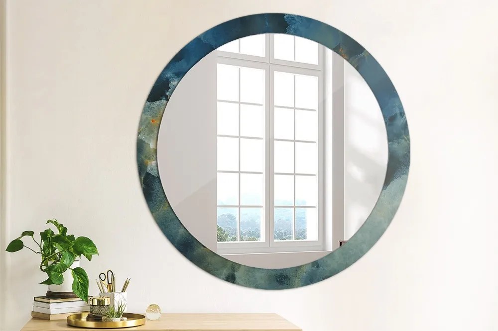Okrúhle ozdobné zrkadlo Mramorový onyx fi 90 cm