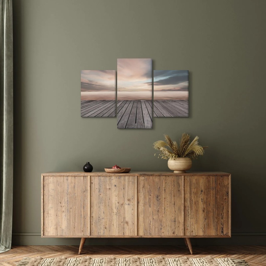 Obraz - Mólo pri západe slnka (90x60 cm)