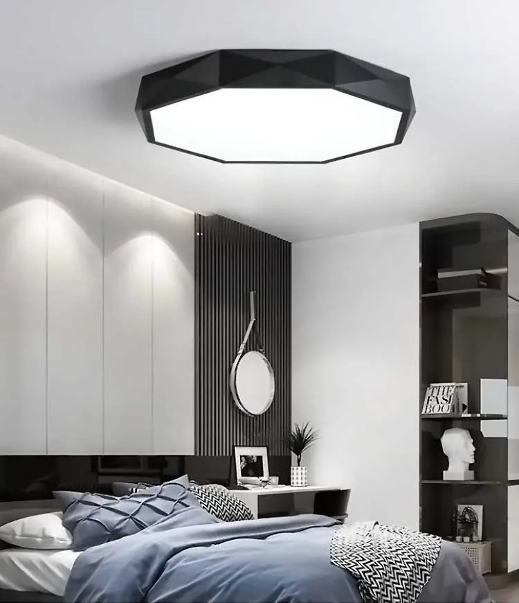 Toolight - Stropné svietidlo Diamond 30cm E27 3x60W APP861-C, čierna, OSW-08957