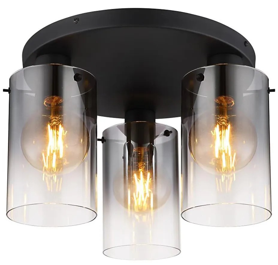 Globo 15907-3D - Prisadený luster FLORENTINA 3xE27/40W/230V pr. 40,5 cm čierna