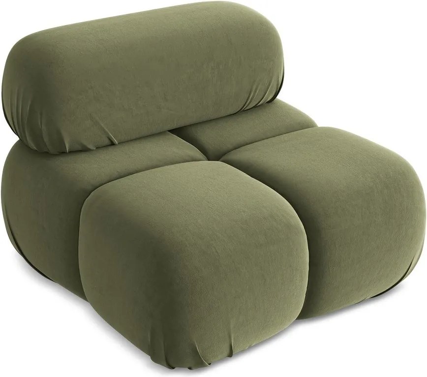 Svetlozelený zamatový modul pohovky Lokua – Makamii