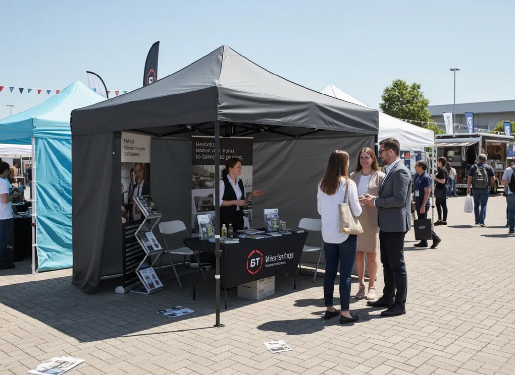 GARDEN LINE Nožnicový stan 3×3 m NAM9031 – záhradný a komerčný pavilón, sivý