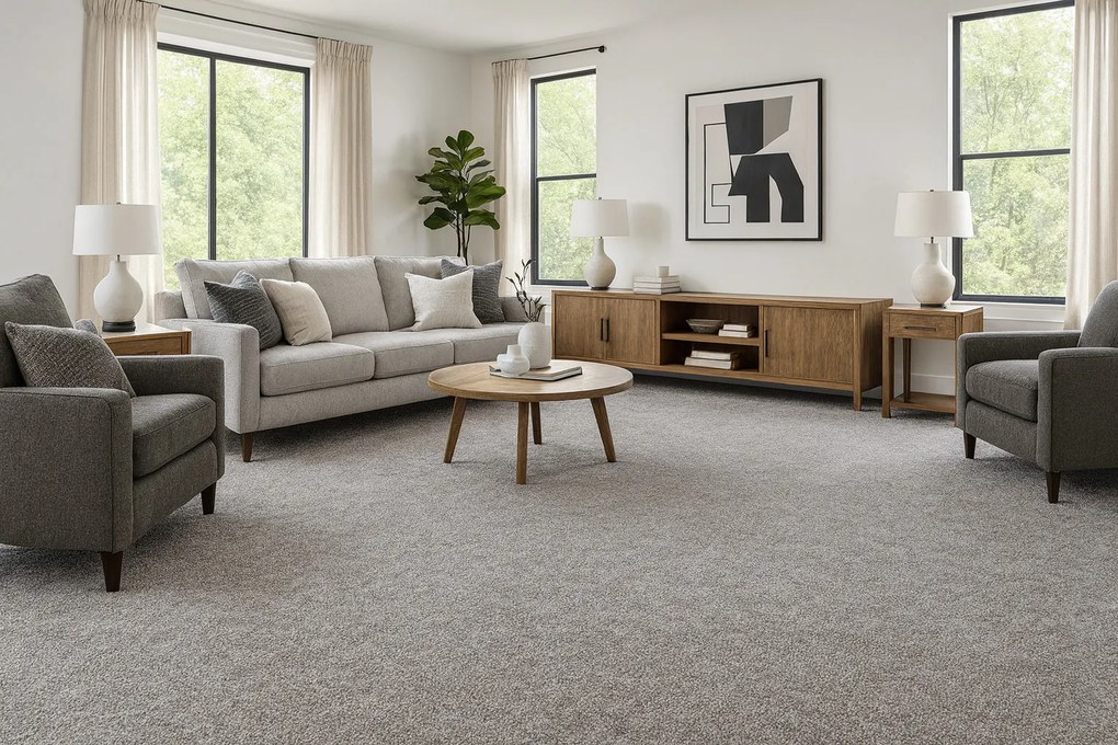 Tapibel, Koberec metráž Supersoft 840 sv. šedý, šíře 4m, šedá, ab (mriežka), chodba / predsieň