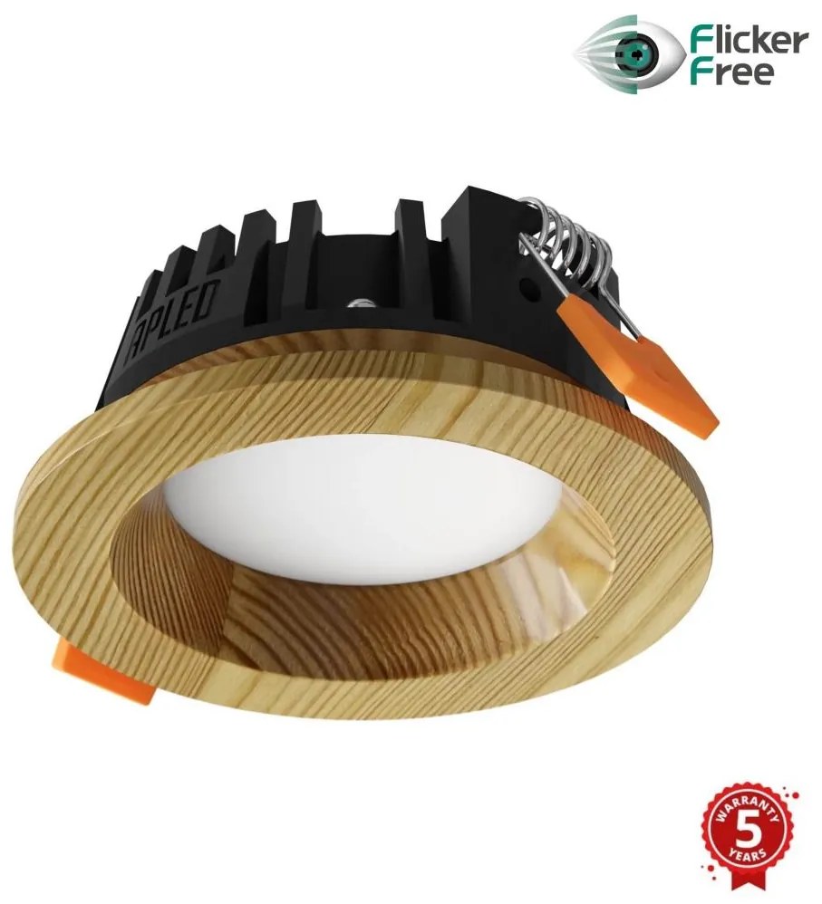 APLED - LED Podhľadové RONDO WOODLINE LED/3W/230V 4000K pr. 9 cm borovica masív
