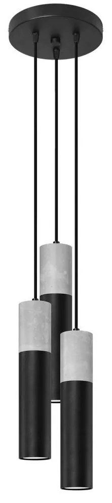 Sollux SL.1081 - Luster na lanku BORGIO 3xGU10/40W/230V betón/kov čierna