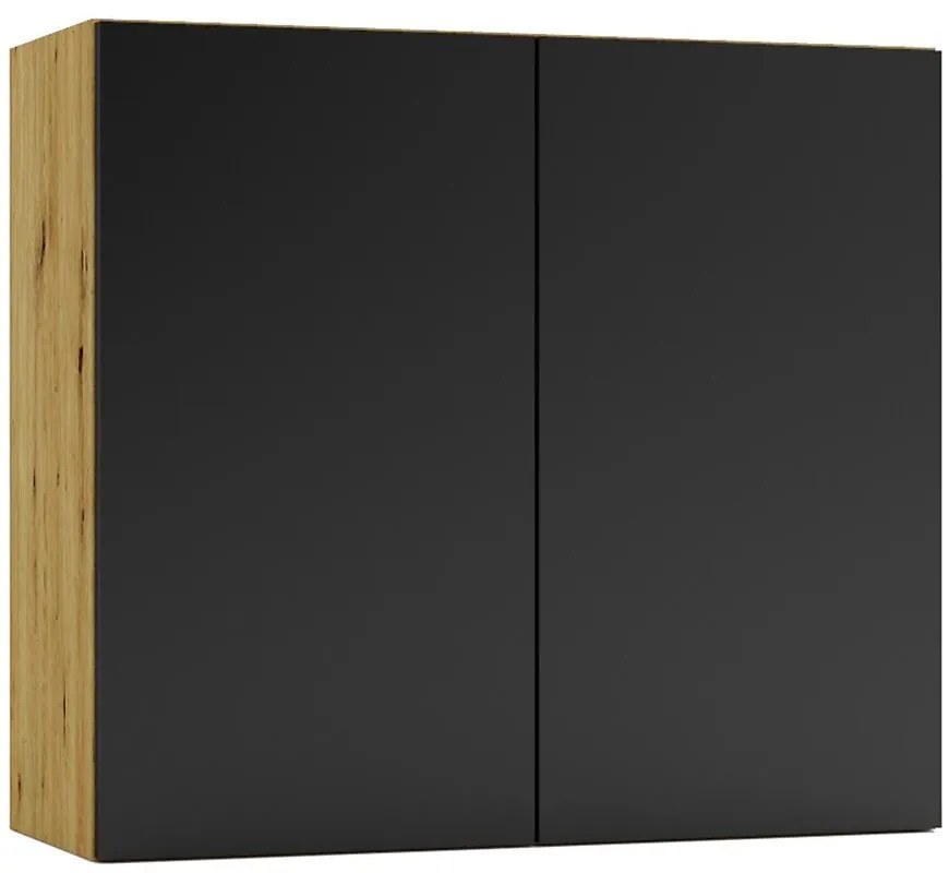 Kuchynská skrinka Cosmo Isabel W80 Čierny hrášok/Dub  Artisan