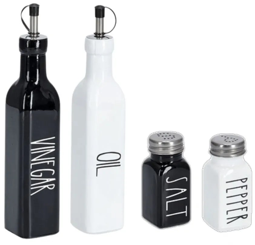 Orion Súprava dávkovača na olej a ocot, BLACK&WHITE