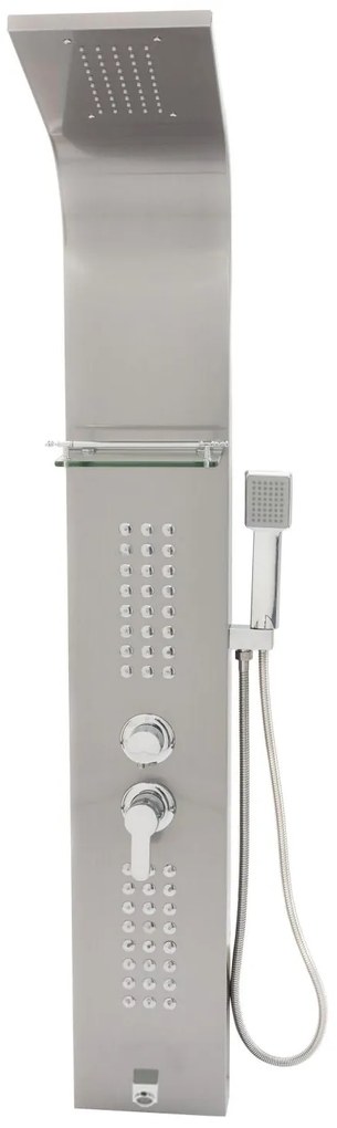 Sprchový panel LAGO 4v1 - s výtokom do vane - inox