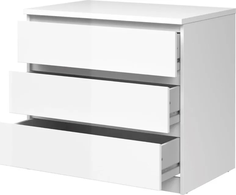 Komoda Simplicitous III biela lesk
