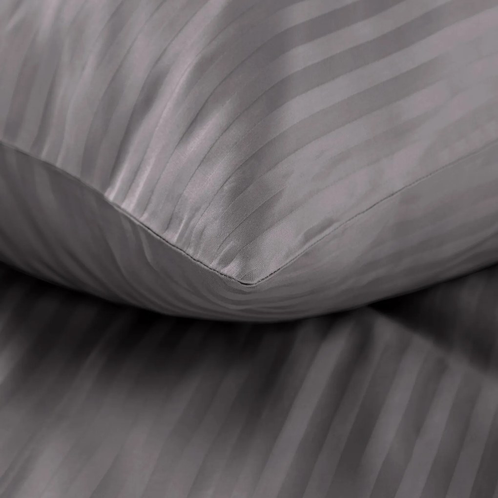 SATÉNOVÉ OBLIEČKY VERA 200X220 CM, 2 KS 70X80 CM SIVÉ