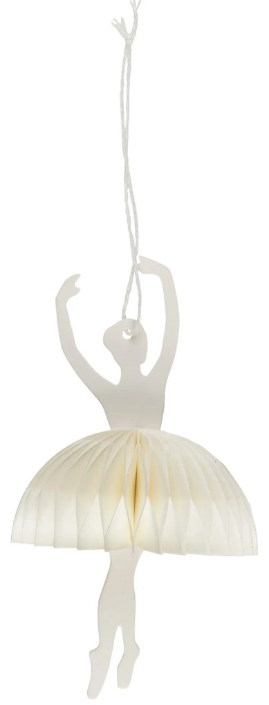 Ib Laursen Papierová vianočná ozdoba Ballerina Releve position White14 cm