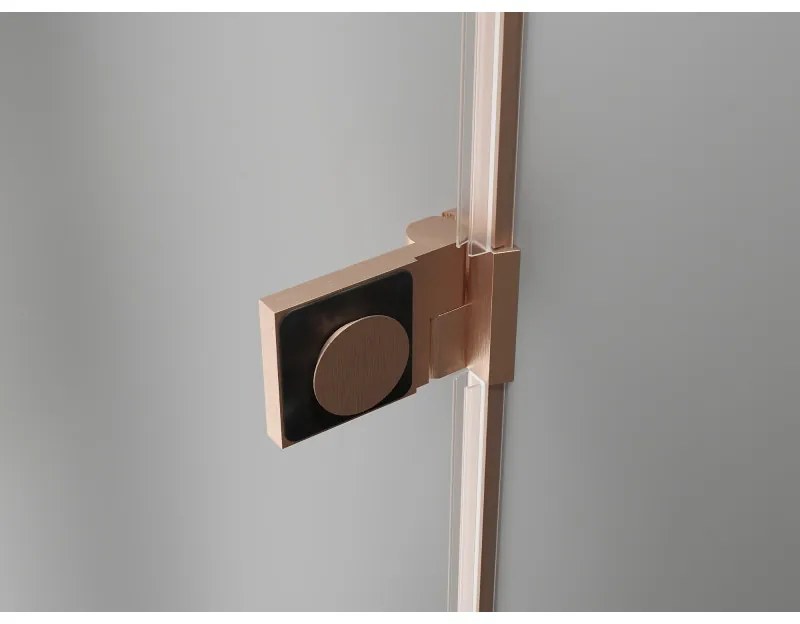 Mexen Lunar-B Duo výklopný sprchový kút 90 x 70 cm, číre sklo, medená matná, 832-090L-070P-65-00