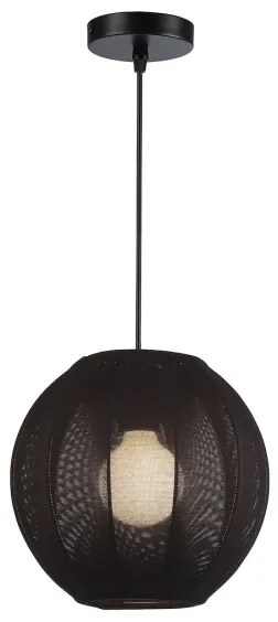 Závesný luster DANA na lankách, 1xE27/15W/230V, priemer 25 cm, čierny