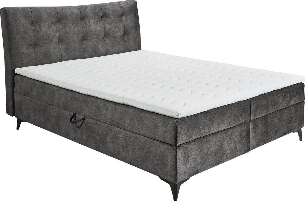 XXXLutz AMERICKÁ POSTEĽ, 180/200 cm, antracitová MID.YOU - Online Only spálne - 002220022002