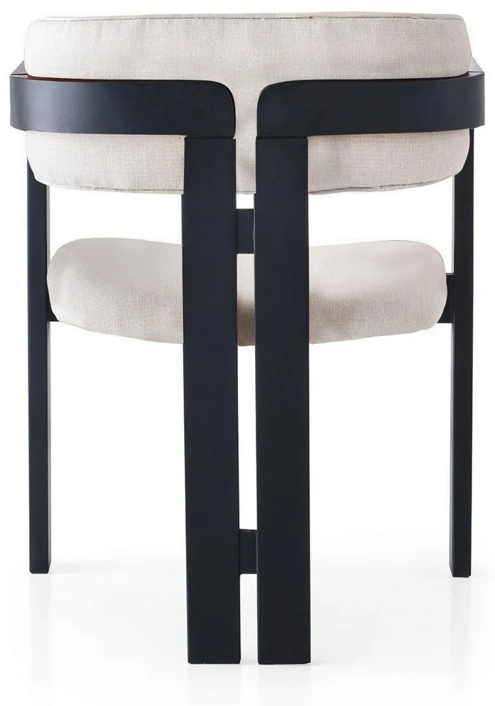 Jedálenská stolička CO z masívu krémová/čierna