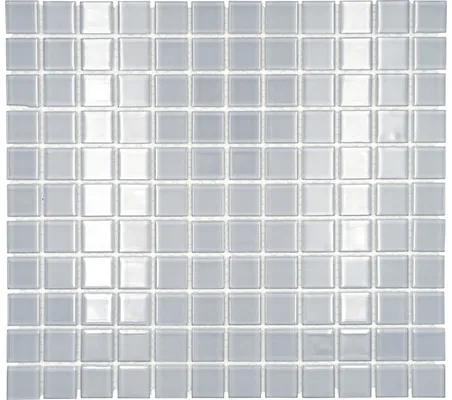 Sklenená mozaika CM 4021 svetlo šedá 30,5x32,5 cm