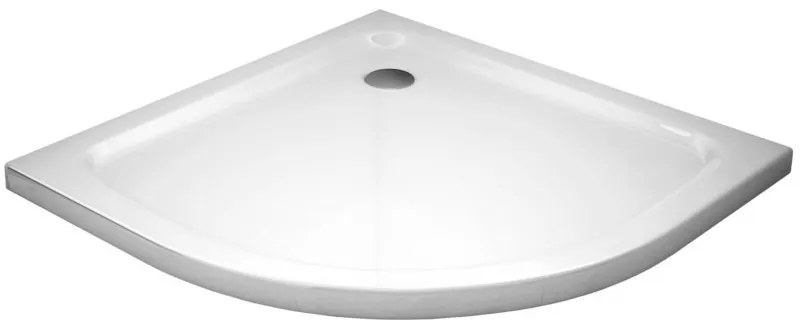 Sprchová vanička MEXEN SLIM polkruhová, biela, 80 x 80 cm + sifón