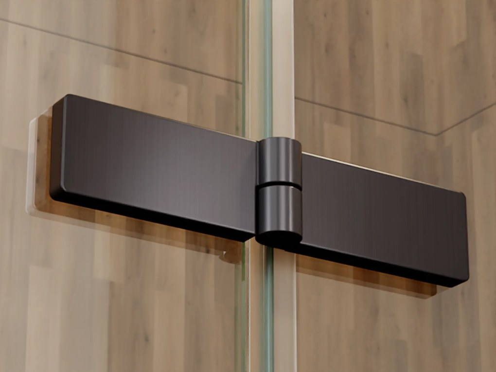 Besco Štvorcový sprchový kút PIXA GUN METAL SQ 90x90, výška 195 cm - bez vaničky BESCO-Orientácia: Ľavá
