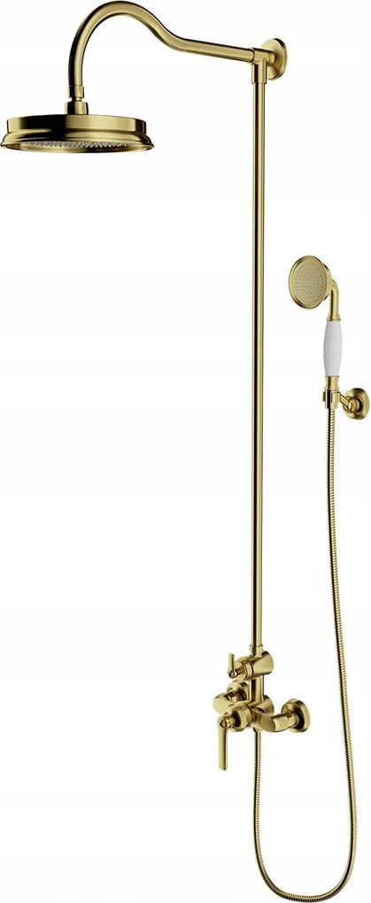 Sprchový Stĺp S Nástennou Sprchovou Batériou, Brúsená Mosadz