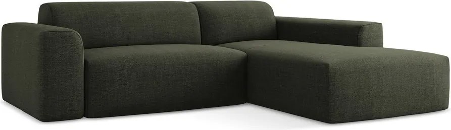 Zelená rohová pohovka (pravý roh/s leňoškou) Keli – Makamii