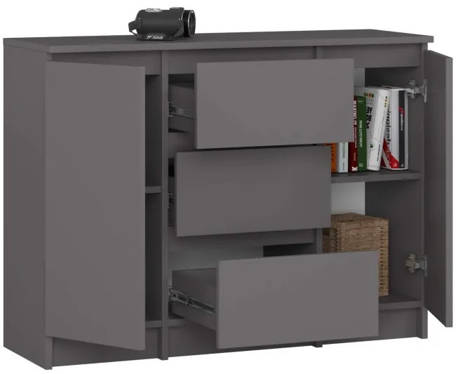 Komoda K100 2D 3SZ sivá