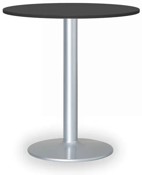 Konferenčný stolík FILIP II, priemer 80 cm, sivá podnož, grafit