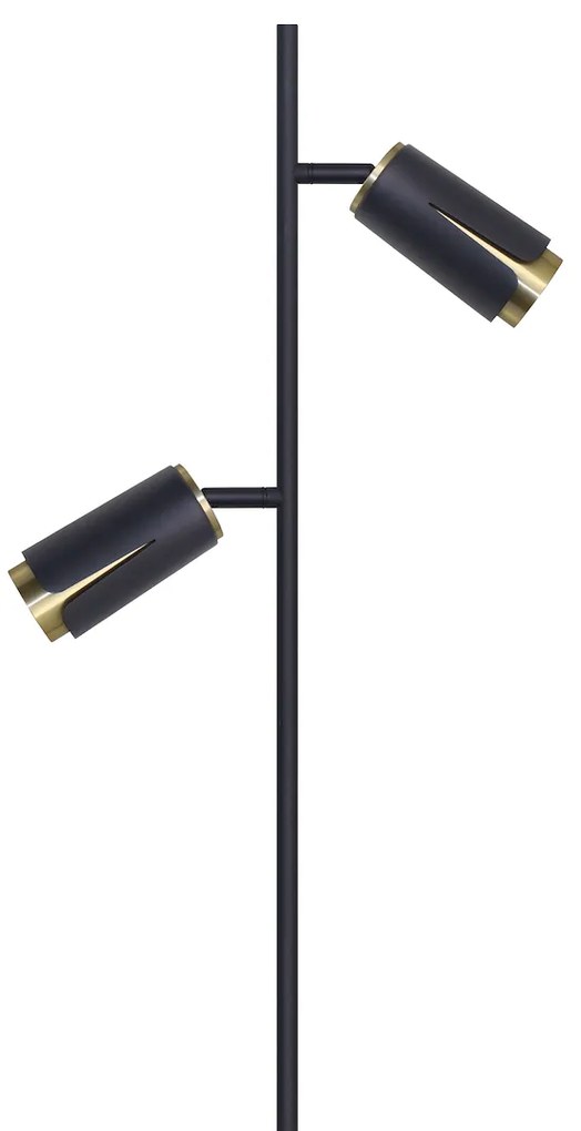 Stojacia lampa Flower, 2x čierne/zlaté kovové tienidlo, b