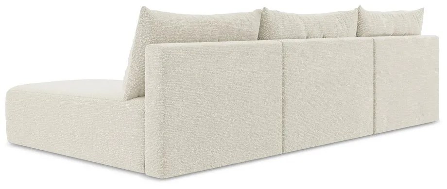 Krémovobiela rozkladacia/s úložným priestorom rohová pohovka Kalena – Makamii