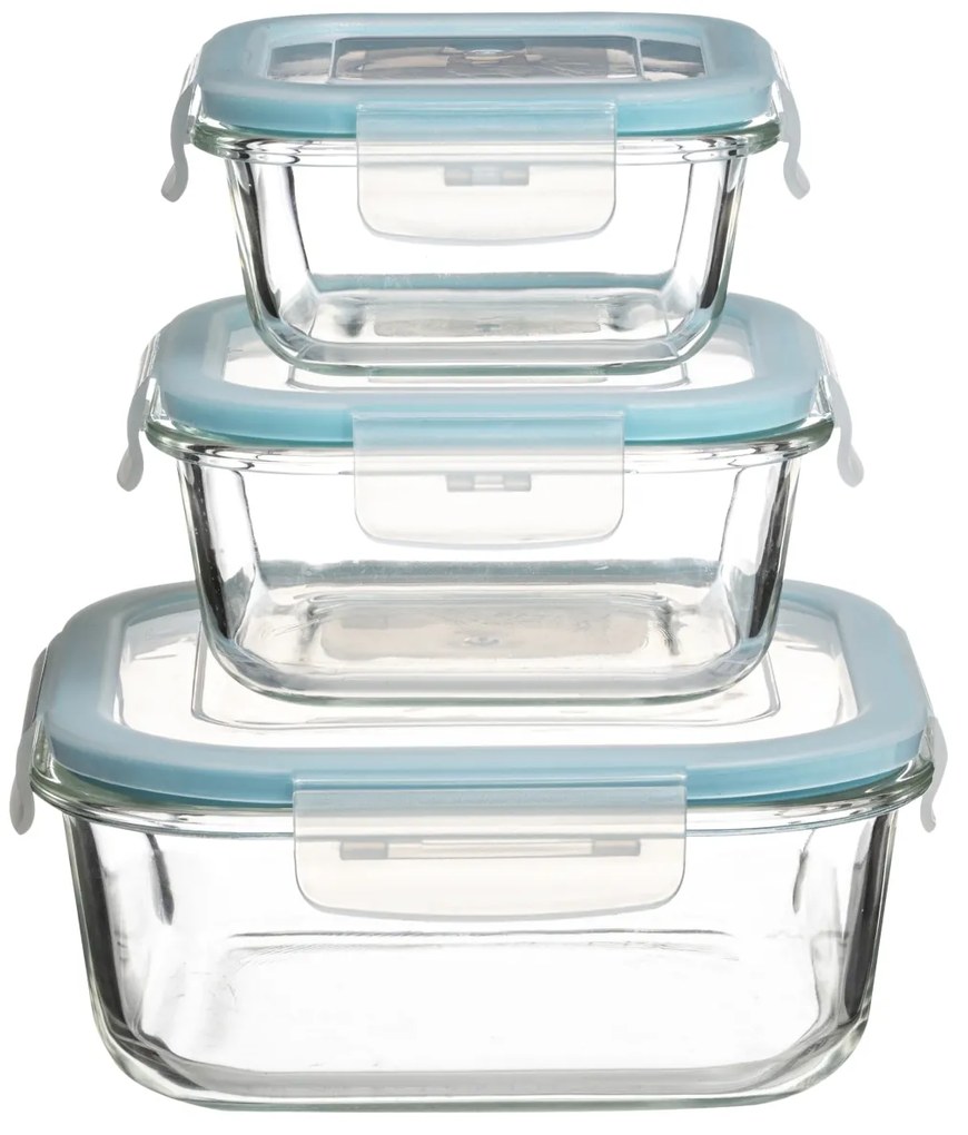 Sklenená nádoba na potraviny Clipeat sada 3ks