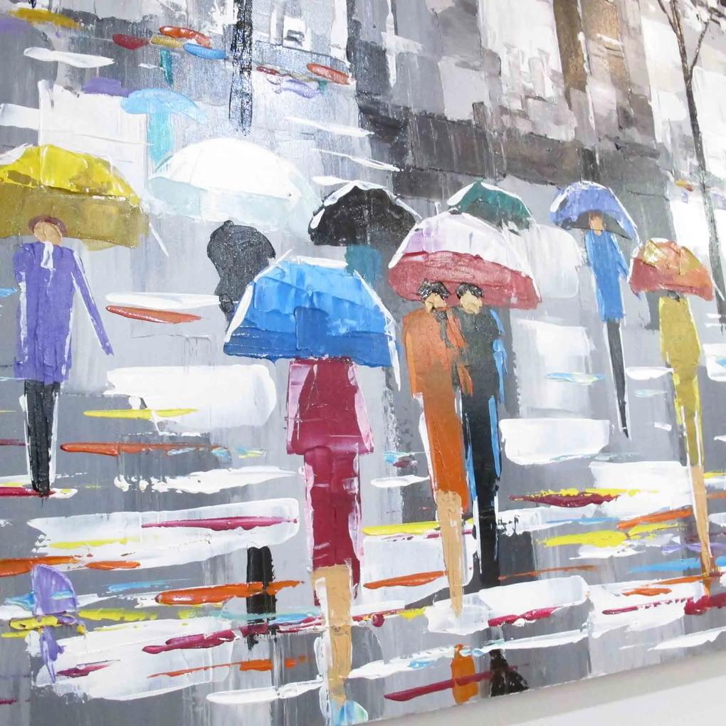 Obraz maľovaný na plátno 1000x35x1000 Rain in Paris