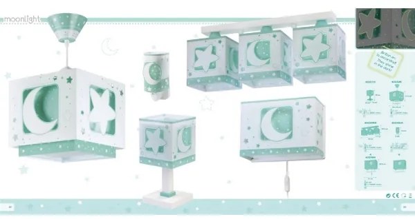 Dalber D-63233NH - Detské stropné svietidlo MOONLIGHT 3xE27/60W/230V