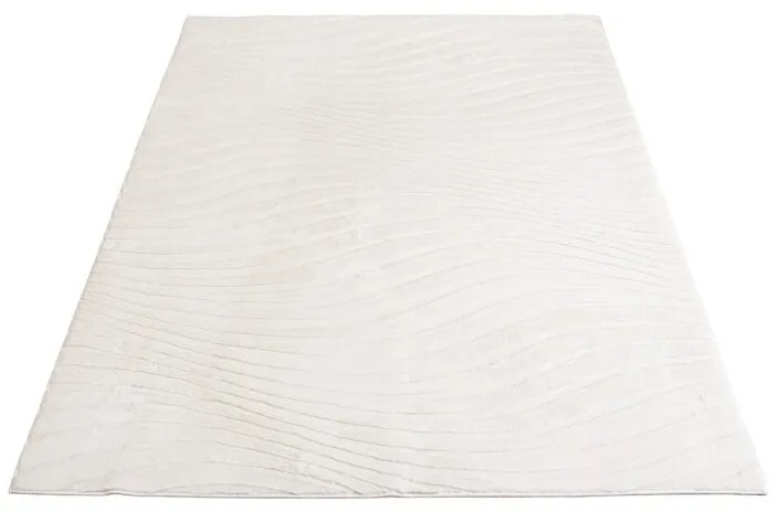 Dekorstudio Moderný kožušinový koberec Waves 503 - biely Rozmer koberca: 80x150cm