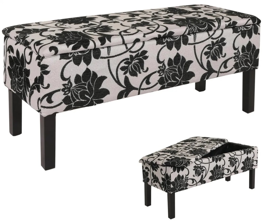 Lavička Renens - látka, vzor kvety