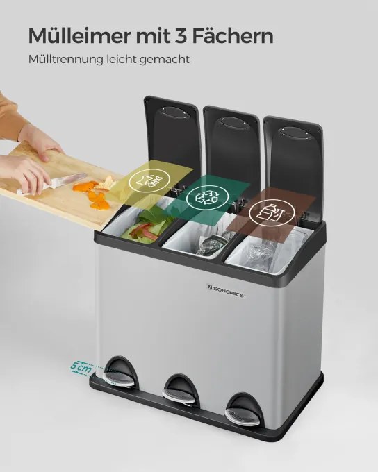 Recyklačný kôš 3x8L LTB024G01