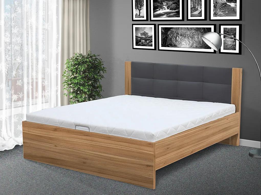 Štýlová posteľ Markéta 160 farebné prevedenie: orech/sivá