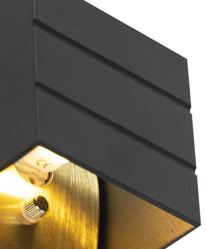 Dizajnová nástenná lampa čierna so zlatom - Amy