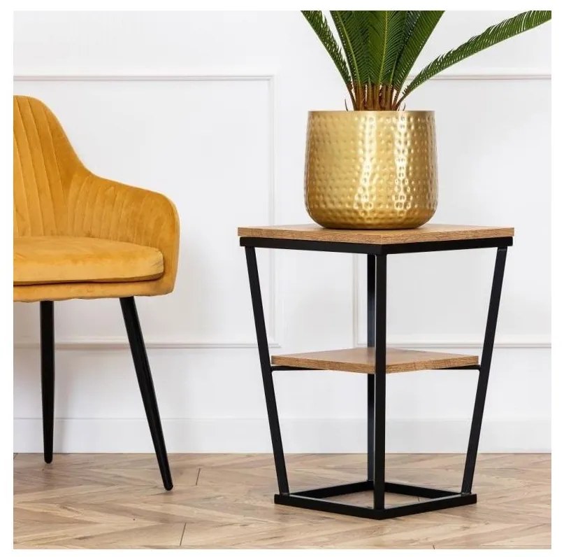 Odkladací stolík EXPAND 57x40 cm čierna/hnedá