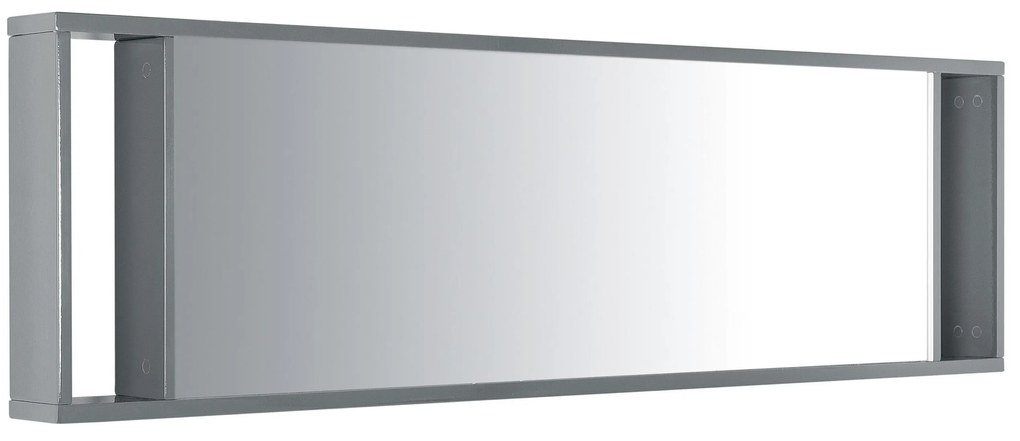 Zostava kúpeľňového nábytku s dvojitým umývadlom so 4 zásuvkami a zrkadlom sivá MALAGA Beliani