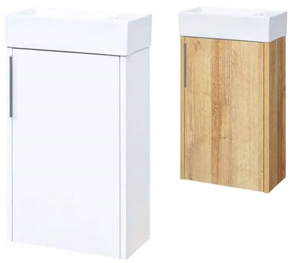Mereo, Vigo, kúpeľňová skrinka s keramickým umývadlom, 41x23x70 cm, biela, MER-CN340