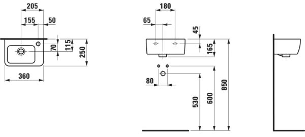 LAUFEN H8169550001061 - Závesné umývadlo PRO 36x25 cm keramika/biela