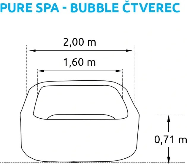 Marimex | Nafukovacia vírivka Pure Spa Bubble - štvorec | 11400221