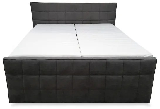 Elektrická polohovateľná čalúnená posteľ s matracmi a topperom HELEN 180x200 cm sivá