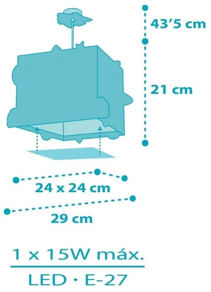 Dalber 63352 - Detský luster ROCKET 1xE27/15W/230V