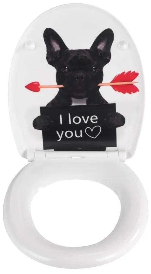 Záchodová doska s automatickým zatváraním 37,5 x 41,5 cm Guilty Dog – Wenko