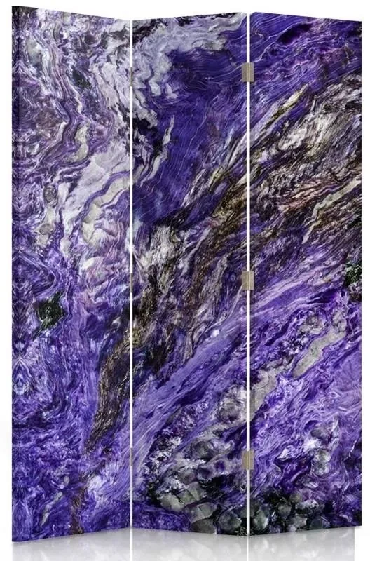 Gario Paraván Abstrakt vo fialovej farbe Rozmery: 180 x 170 cm, Prevedenie: Klasický paraván